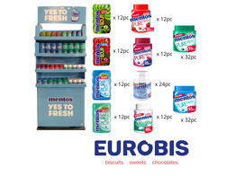 DISPLAY MENTOS GUM TOPPERS   SOUR
